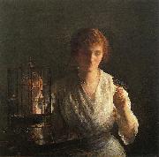 Joseph Decamp Blue Bird oil on canvas